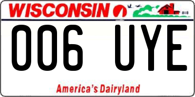 WI license plate 006UYE