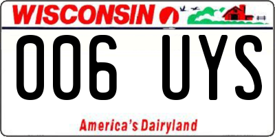 WI license plate 006UYS