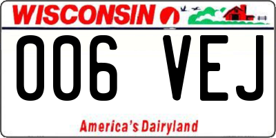 WI license plate 006VEJ