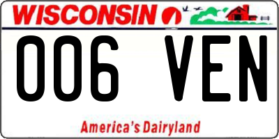 WI license plate 006VEN