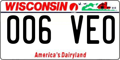 WI license plate 006VEO