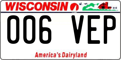 WI license plate 006VEP