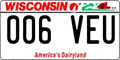 WI license plate 006VEU