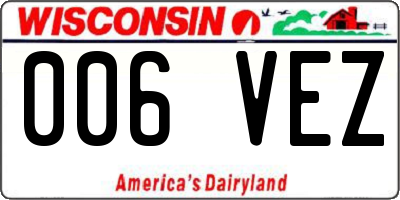 WI license plate 006VEZ