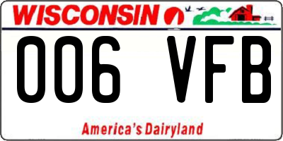 WI license plate 006VFB