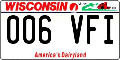 WI license plate 006VFI
