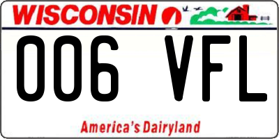 WI license plate 006VFL