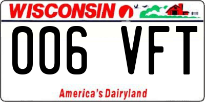 WI license plate 006VFT