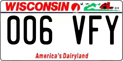 WI license plate 006VFY