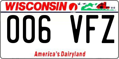 WI license plate 006VFZ