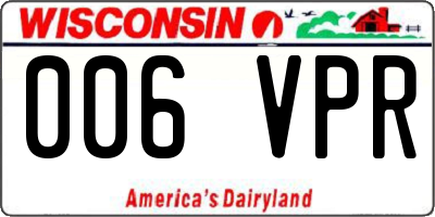 WI license plate 006VPR