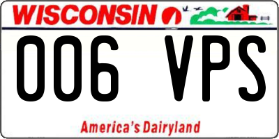 WI license plate 006VPS