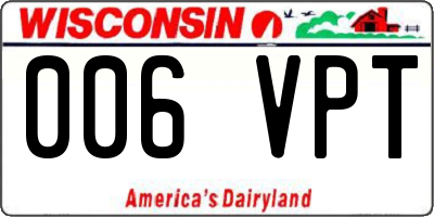 WI license plate 006VPT