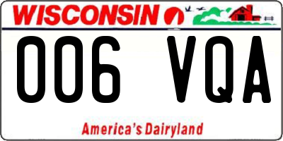 WI license plate 006VQA