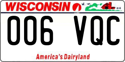 WI license plate 006VQC