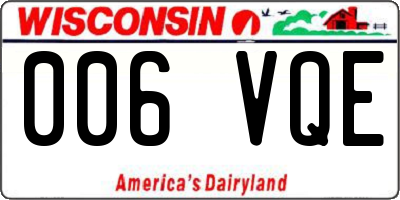 WI license plate 006VQE