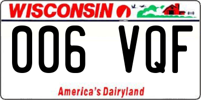 WI license plate 006VQF