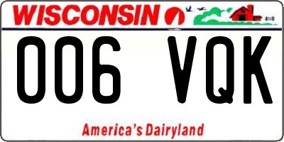 WI license plate 006VQK
