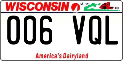 WI license plate 006VQL