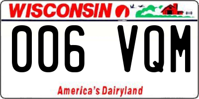 WI license plate 006VQM
