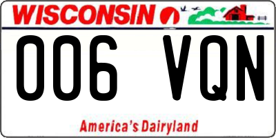 WI license plate 006VQN