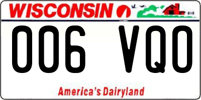 WI license plate 006VQO