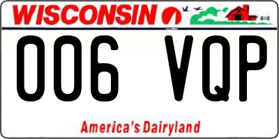 WI license plate 006VQP