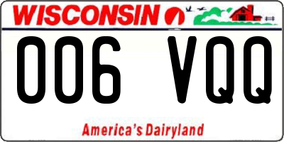 WI license plate 006VQQ