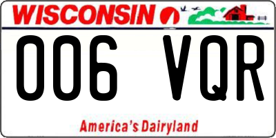 WI license plate 006VQR