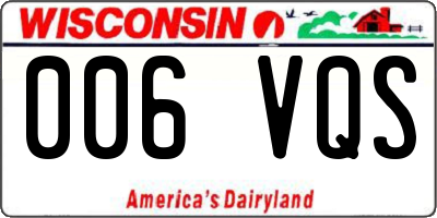WI license plate 006VQS