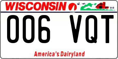 WI license plate 006VQT