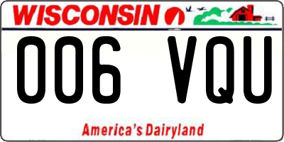 WI license plate 006VQU