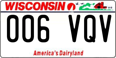WI license plate 006VQV