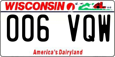 WI license plate 006VQW
