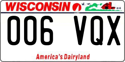 WI license plate 006VQX