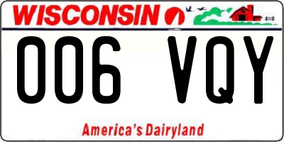 WI license plate 006VQY