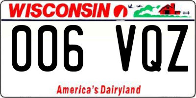 WI license plate 006VQZ