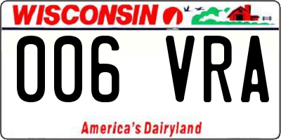 WI license plate 006VRA