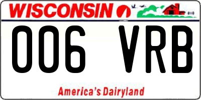 WI license plate 006VRB