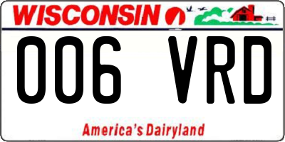 WI license plate 006VRD