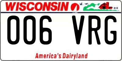 WI license plate 006VRG