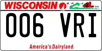 WI license plate 006VRI