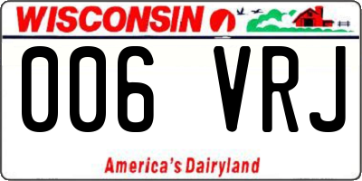 WI license plate 006VRJ