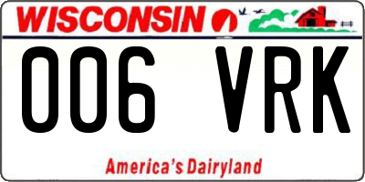 WI license plate 006VRK