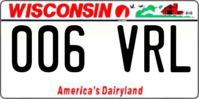 WI license plate 006VRL