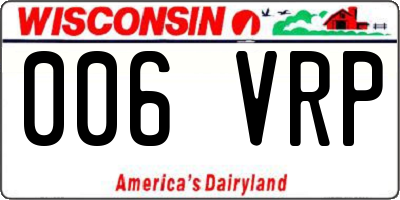 WI license plate 006VRP
