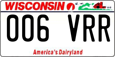 WI license plate 006VRR