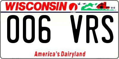 WI license plate 006VRS