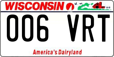 WI license plate 006VRT