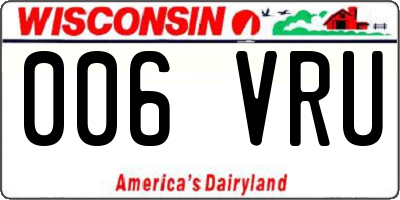 WI license plate 006VRU